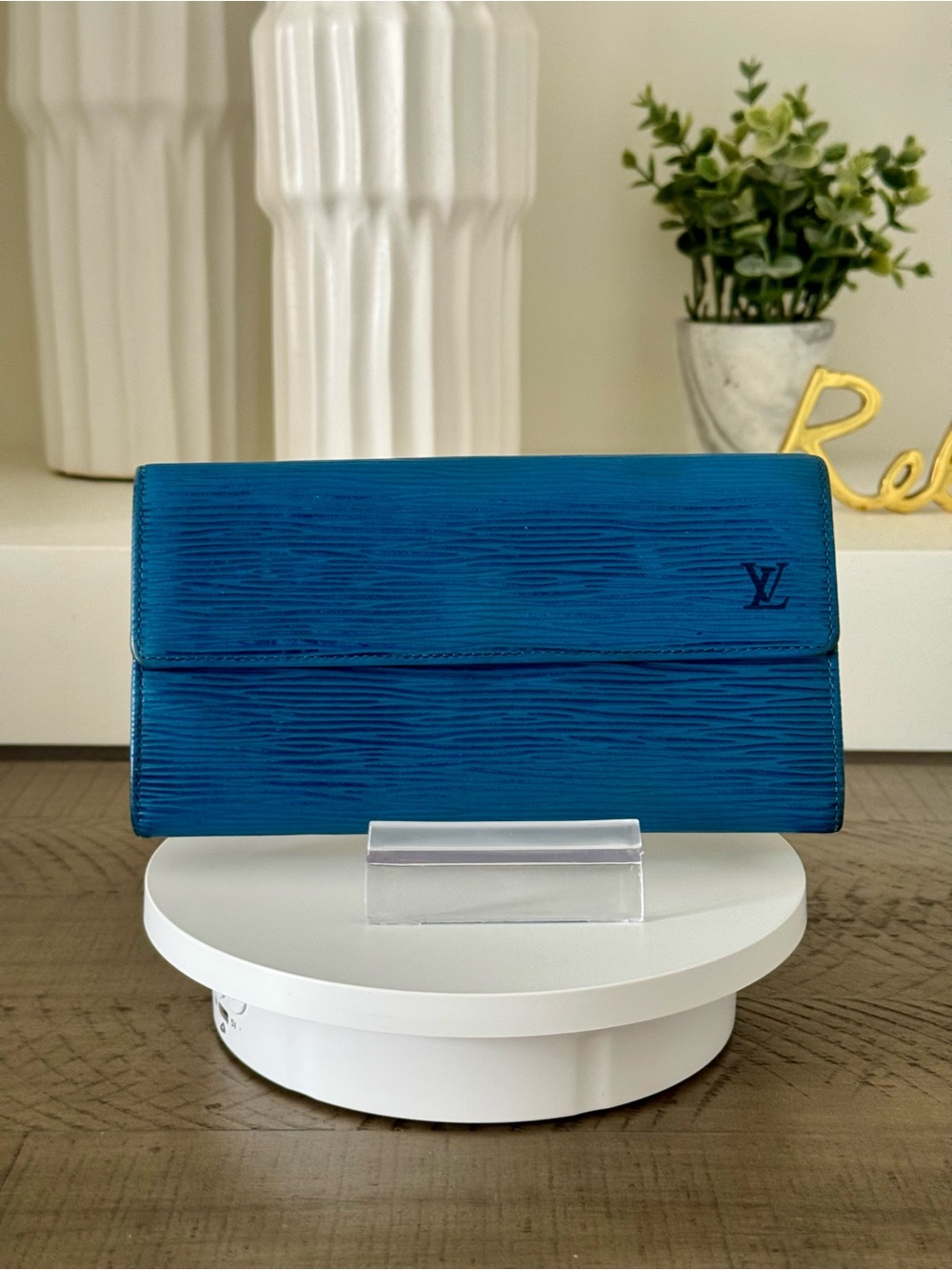 Louis Vuitton Epi Leather Sarah Wallet in Blue